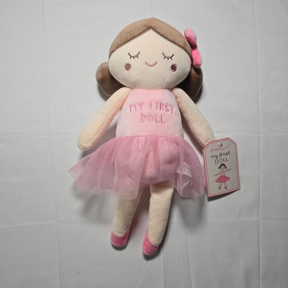 Dreamgro Girl My First Doll Plush Ballerina Pink Tutu  Stuffed Toy NWT